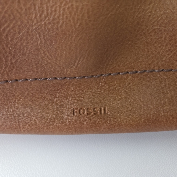Fossil Tan Shoulder Bag with Embossed Logo - Picture 2 of 16